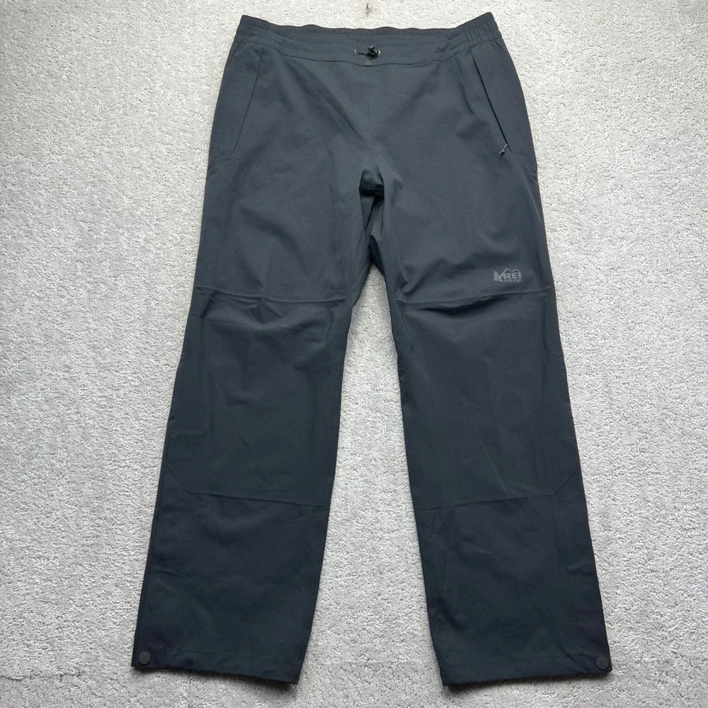REI Co-op HydroWall 2.5L Pants Mens Large Black Waterproof Hiking Rain Shell